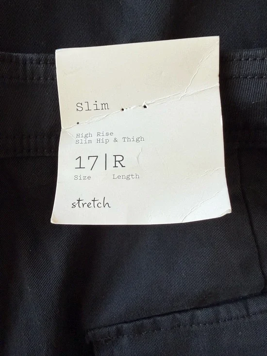 A New Day High Rise Slim Cargo Pants Black Stretch Size 17R NWT - Picture 3 of 4